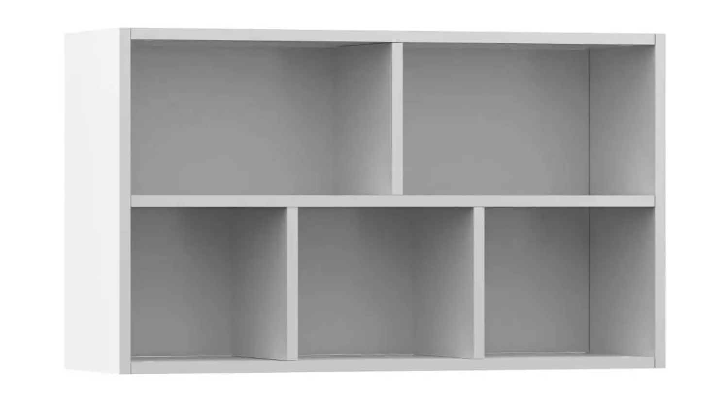 Witte Boekenplank en Dressoir – Houten Opbergkast met 5 Vakken, 50x25x80 cm, Modern Design