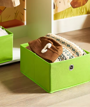 Kindergarderobe met 2 Haken en Opberglades – MDF en Bamboe Kast voor Kinderkamer