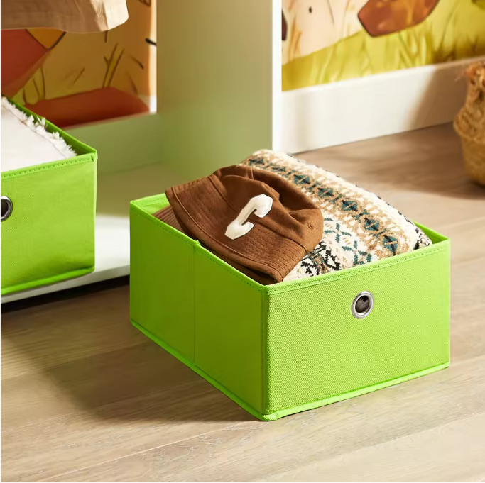 Kindergarderobe met 2 Haken en Opberglades – MDF en Bamboe Kast voor Kinderkamer