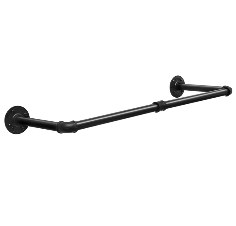 Industriële Wandgemonteerde Kledingrail – Metalen Kledingrek 79/100 cm