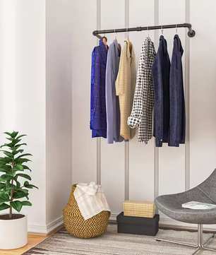 Industriële Wandgemonteerde Kledingrail – Metalen Kledingrek 79/100 cm