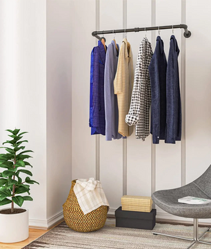 Industriële Wandgemonteerde Kledingrail – Metalen Kledingrek 79/100 cm