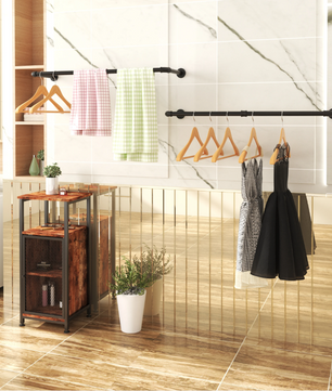 Industriële Wandgemonteerde Kledingrail – Metalen Kledingrek 79/100 cm