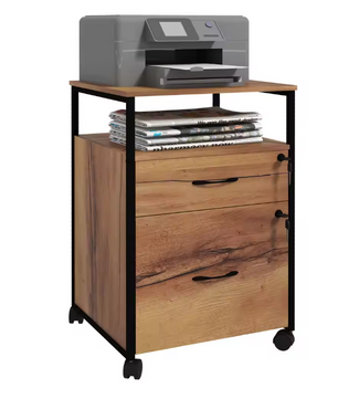 Industrieel Ladeblok op Wielen met Slot – 44×40×66,5 cm, Bruin