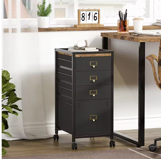 Mobiele Stoffen Archiefkast met Laden – Voor A4 en Briefpapier