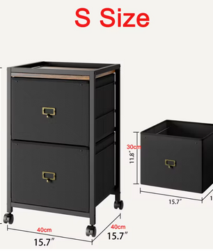 Mobiele Stoffen Archiefkast met Laden – Voor A4 en Briefpapier