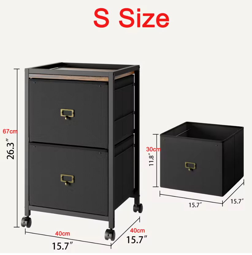Mobiele Stoffen Archiefkast met Laden – Voor A4 en Briefpapier