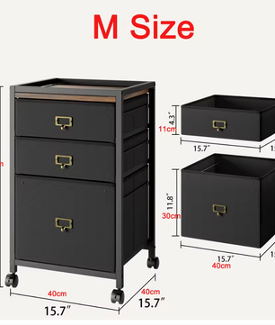 Mobiele Stoffen Archiefkast met Laden – Voor A4 en Briefpapier