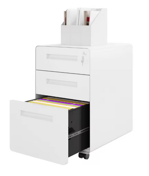 Metalen Verrijdbare Archiefkast met Slot – 3 Lades 40x63x50,8 cm