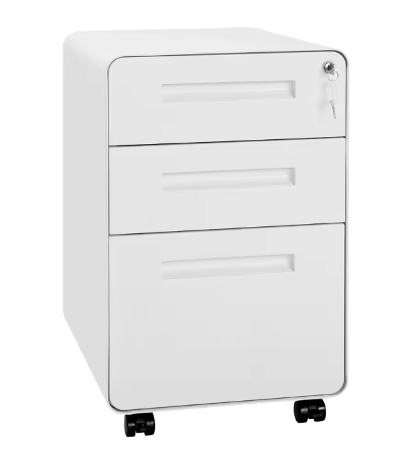 Metalen Verrijdbare Archiefkast met Slot – 3 Lades 40x63x50,8 cm