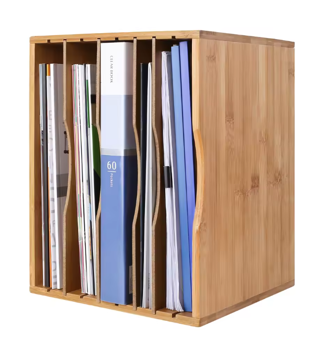 Bamboe Documenten Organizer – 5-Laags Brievenbak en amp; Kantoorordner – 36x25x26 cm