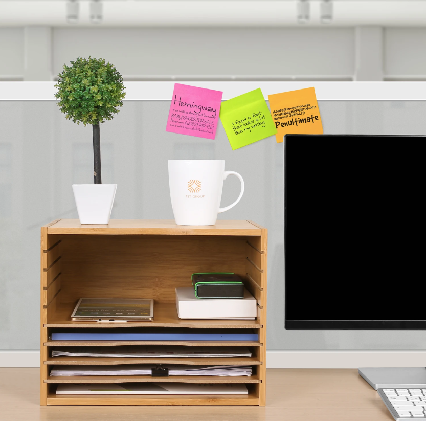 Bamboe Documenten Organizer – 5-Laags Brievenbak en amp; Kantoorordner – 36x25x26 cm