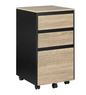 Mobiele Archiefkast met 3 Laden – Houten Kantoor Rolcontainer met Wielen – 40x70x40 cm – Industrieel Design