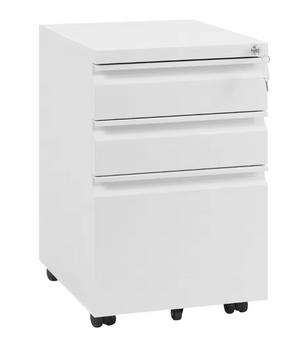 Verrijdbare Archiefkast met 3 Laden – Afsluitbare Rolcontainer met Wielen – 39x62x46 cm – Metalen Kantoorkast