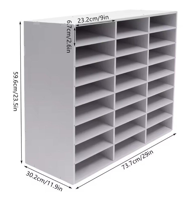 Literatuur Organizer met 24/36 Compartimenten – PVC Documentenkast – Moderne Opbergkast voor Dossiers en Papierwerk