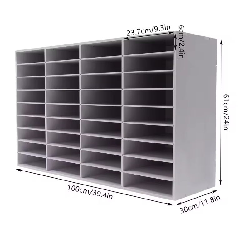 Literatuur Organizer met 24/36 Compartimenten – PVC Documentenkast – Moderne Opbergkast voor Dossiers en Papierwerk