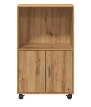 Rolkast van Ambachtelijk Eiken – 3-Ladekast op Wielen 55x40x91 cm