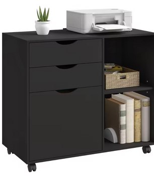 Mobiele Archiefkast met 3 Laden – Verrijdbare Kantoorkast met Ophangmap en Verstelbare Plank