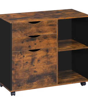 Mobiele Archiefkast met 3 Laden – Verrijdbare Kantoorkast met Ophangmap en Verstelbare Plank