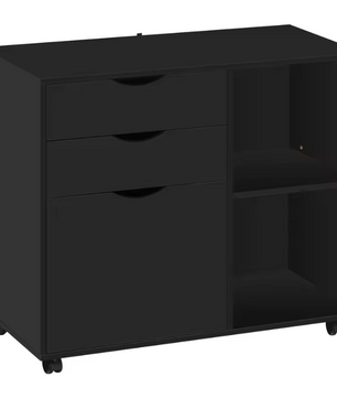 Mobiele Archiefkast met 3 Laden – Verrijdbare Kantoorkast met Ophangmap en Verstelbare Plank