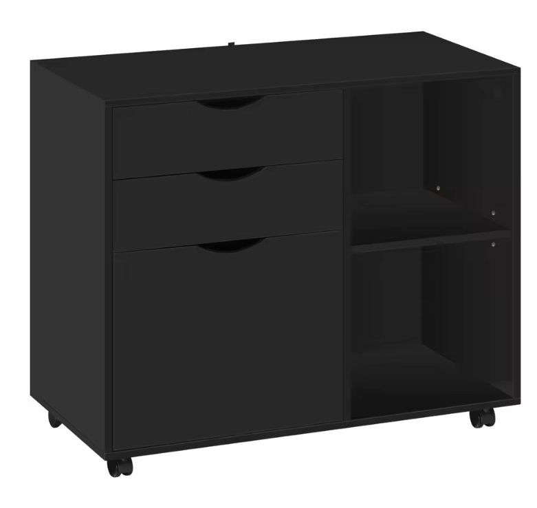 Mobiele Archiefkast met 3 Laden – Verrijdbare Kantoorkast met Ophangmap en Verstelbare Plank