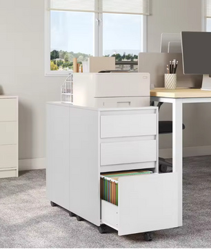 Mobiele Archiefkast met 3 Laden – Verrijdbare Printertafel en amp; Kantooropbergkast