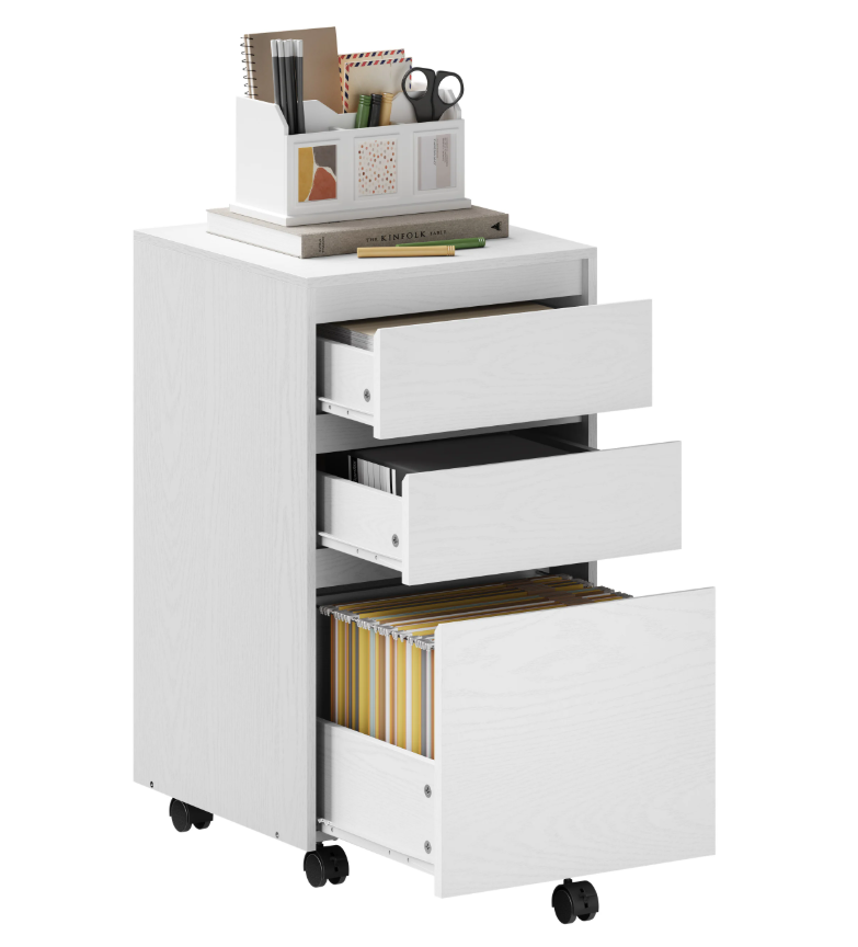 Mobiele Archiefkast met 3 Laden – Verrijdbare Printertafel en amp; Kantooropbergkast
