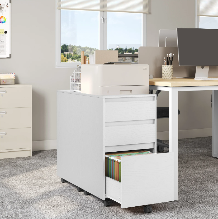 Mobiele Archiefkast met 3 Laden – Verrijdbare Printertafel en amp; Kantooropbergkast