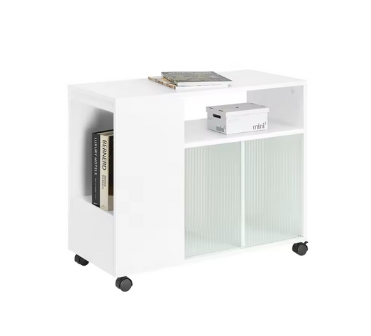 Verrijdbare Archiefkast met Lade en amp; Deuren – Printertafel met Opbergruimte