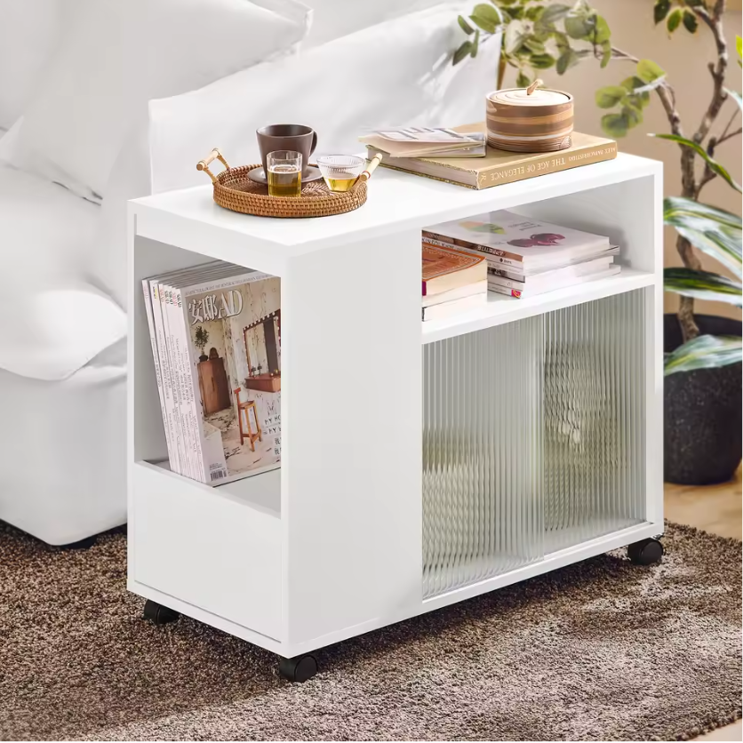 Verrijdbare Archiefkast met Lade en amp; Deuren – Printertafel met Opbergruimte