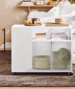 Verrijdbare Archiefkast met Lade en amp; Deuren – Printertafel met Opbergruimte