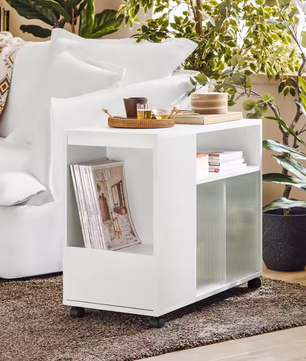 Verrijdbare Archiefkast met Lade en amp; Deuren – Printertafel met Opbergruimte