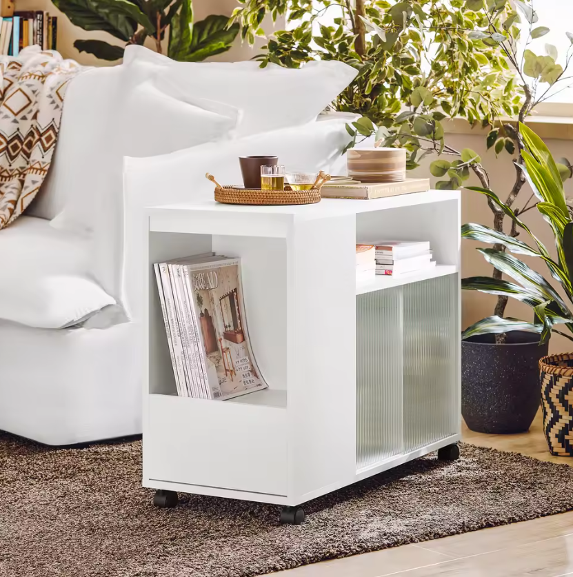 Verrijdbare Archiefkast met Lade en amp; Deuren – Printertafel met Opbergruimte