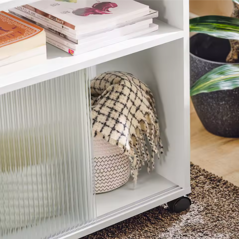 Verrijdbare Archiefkast met Lade en amp; Deuren – Printertafel met Opbergruimte