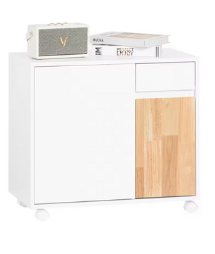 Mobiele Printertafel met Lade en Kast – Opbergmeubel op Wielen voor Kantoor en amp; Thuis
