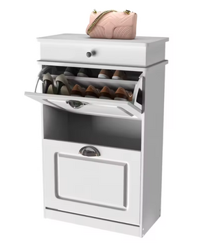 Smal Schoenenrek met 2 Klapdeuren – Witte Schoenenkast