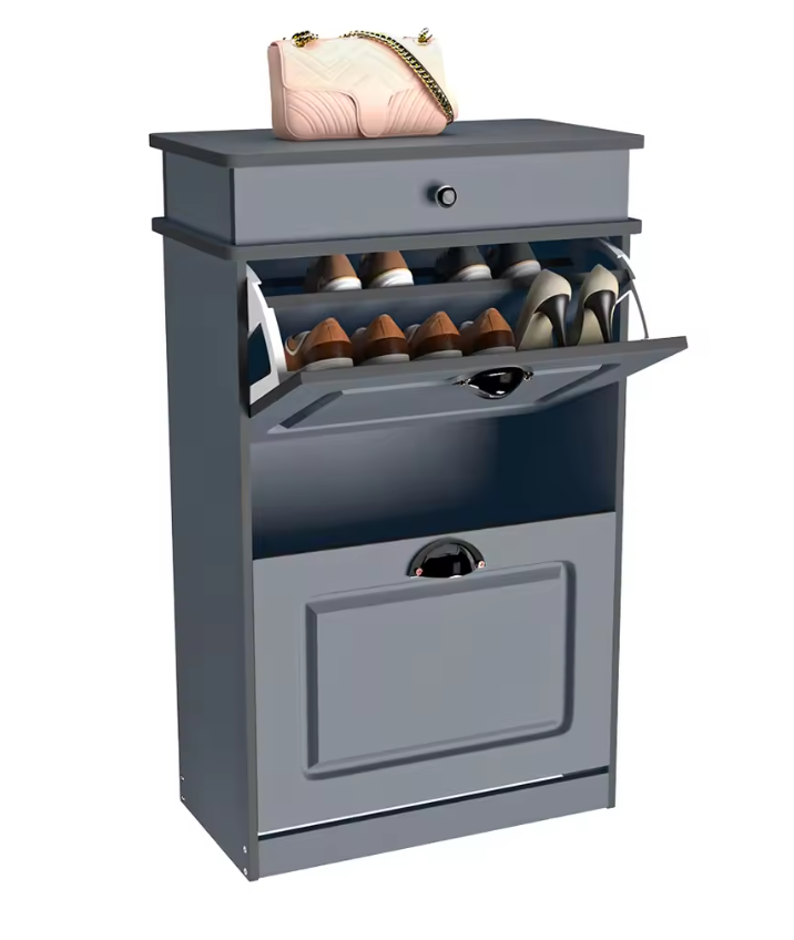 Smal Schoenenrek met 2 Klapdeuren – Witte Schoenenkast