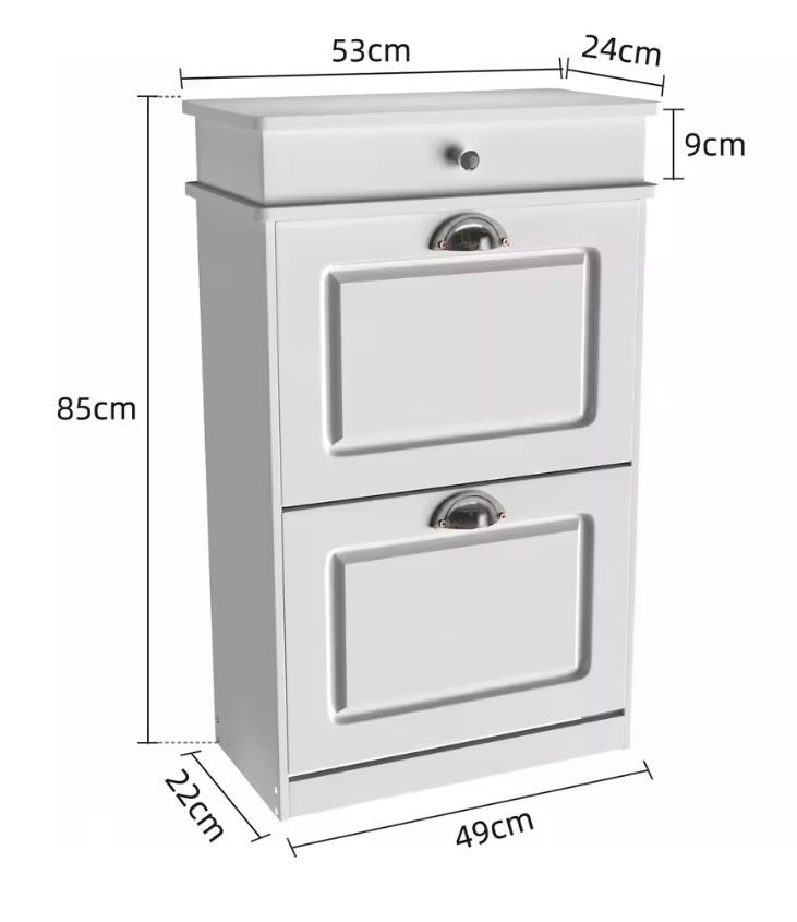 Smal Schoenenrek met 2 Klapdeuren – Witte Schoenenkast