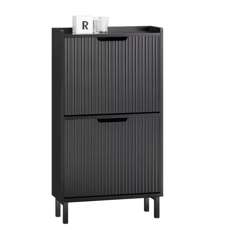 Smalle Schoenenkast met 2 Kieplades – Modern en Ruimtebesparend Schoenenmeubel