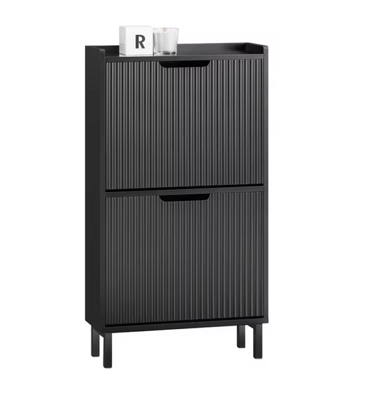 Smalle Schoenenkast met 2 Kieplades – Modern en Ruimtebesparend Schoenenmeubel