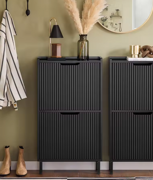 Smalle Schoenenkast met 2 Kieplades – Modern en Ruimtebesparend Schoenenmeubel