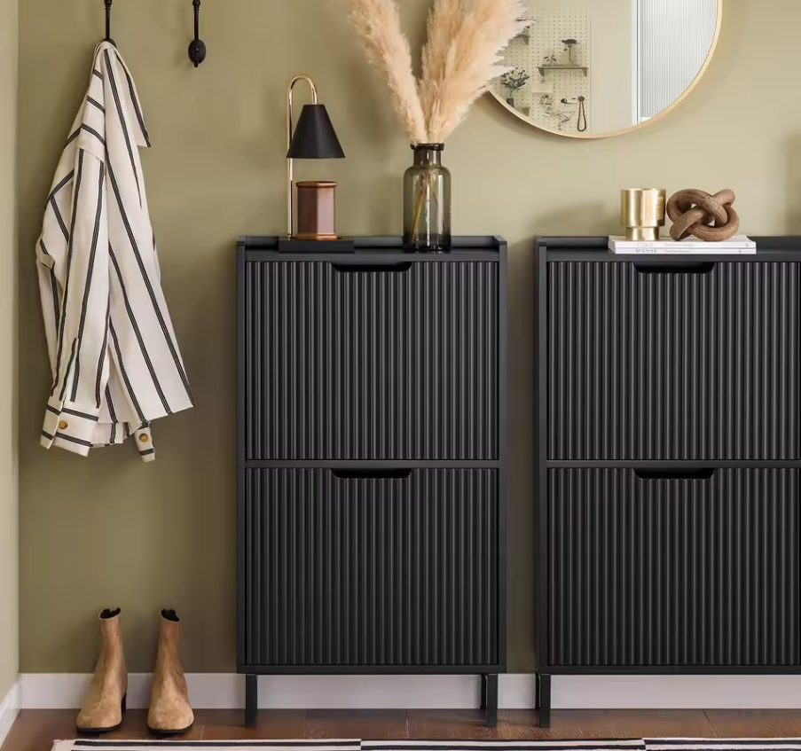 Smalle Schoenenkast met 2 Kieplades – Modern en Ruimtebesparend Schoenenmeubel