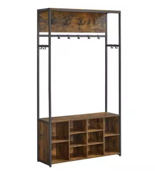 Kapstok met Bank en Schoenenrek – 4-in-1 Garderobe Rek