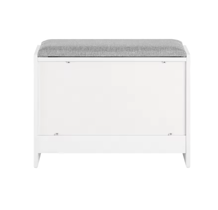 Schoenenbank met Opklapbare Zit en Opbergvak – Wit – Compact 60 cm