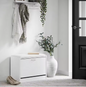 Schoenenbank met Opklapbare Zit en Opbergvak – Wit – Compact 60 cm