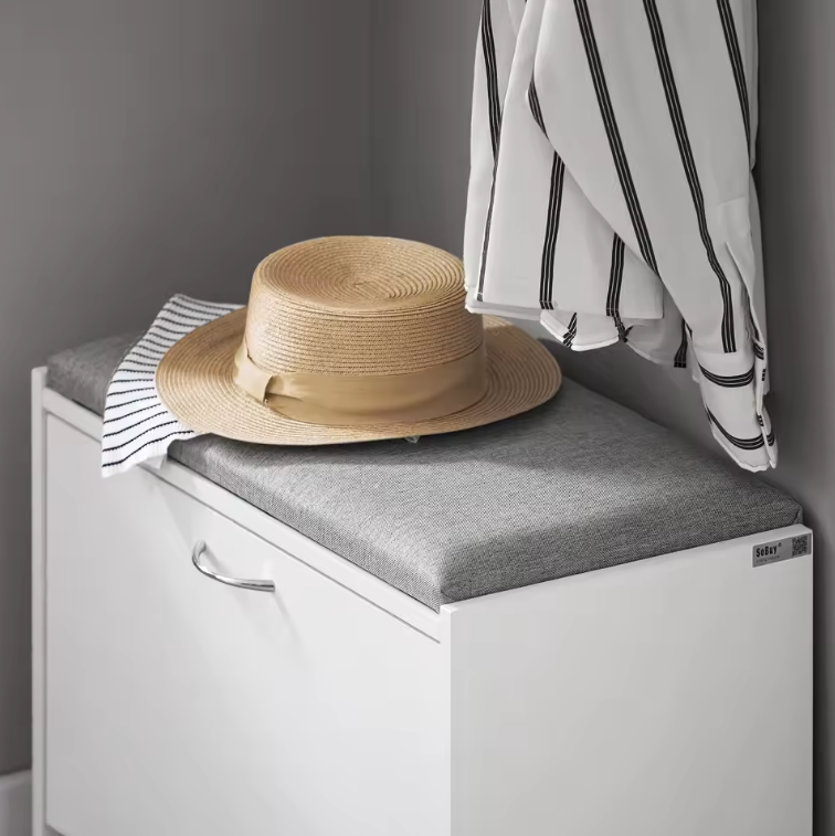 Schoenenbank met Opklapbare Zit en Opbergvak – Wit – Compact 60 cm