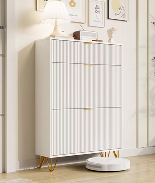 Smal Wit Schoenenkastje met Laden en Deurtjes