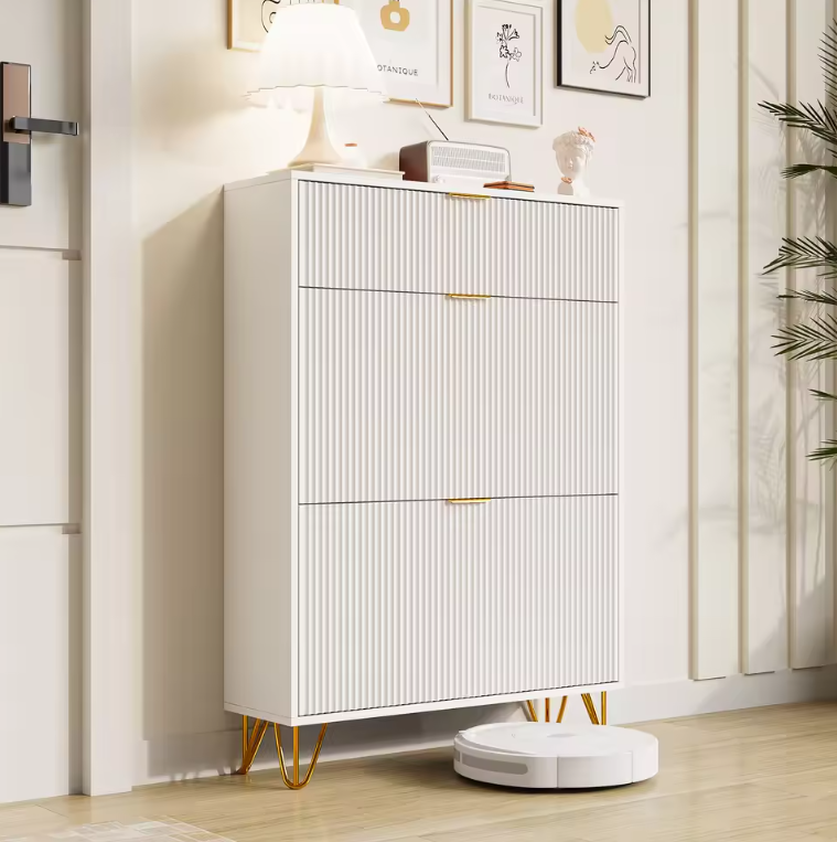 Smal Wit Schoenenkastje met Laden en Deurtjes