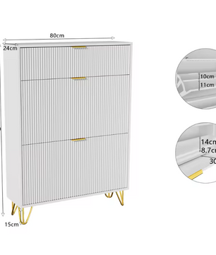Smal Wit Schoenenkastje met Laden en Deurtjes