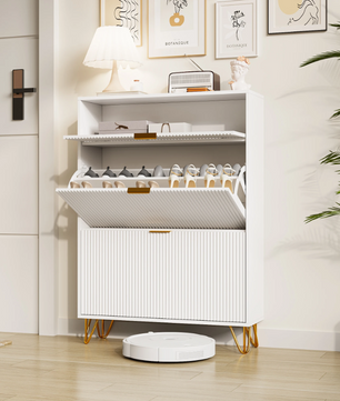 Smal Wit Schoenenkastje met Laden en Deurtjes